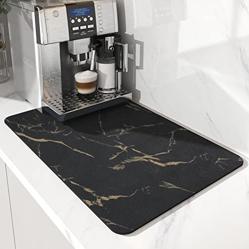 Coffee Mat Hide Stain Rubber Backed Absorbent Dish Drying Mat for Kitchen Counter