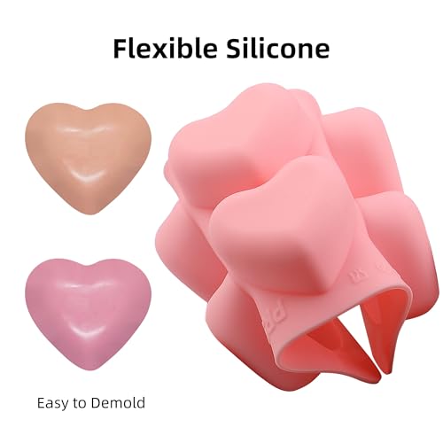 Heart Silicone Molds 3pcs Valentine's Heart Chocolate Molds for Candy Ice Cube Resin Soap Jelly