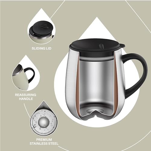 16 oz Insulated Coffee Mug with Lid and Handle