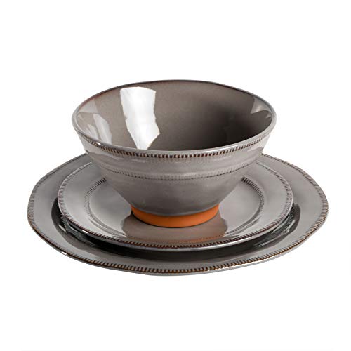Terranea Round Reactive Glaze Terra Cotta Dinnerware Set