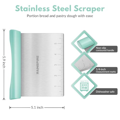 Multi Purpose Stainless Steel Bench Scraper Dough Blender & Pastry Cutter