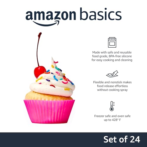 Reusable Non Stick Silicone Baking Cups (24 Count)