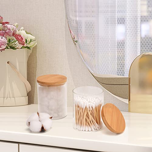 2 Pack Glass Qtip Holder Dispenser for Cotton Ball (2 Count)