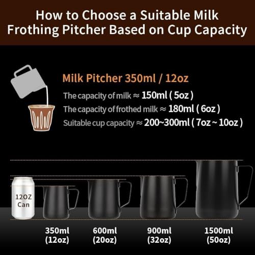 50oz Milk Frothing Pitcher Stainless Steel Espresso Steaming Jug
