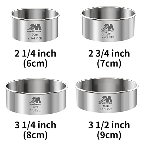M JNGMEI 4 Pieces Stainless Steel Cookie Cutter Set 2.25inch