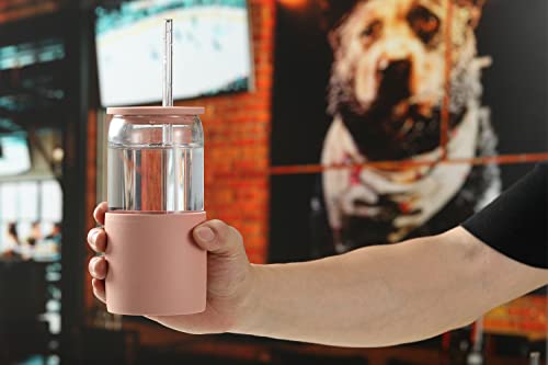 Glass Tumbler with Straw and Lid