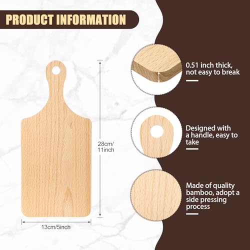 6 Pcs Wood Cutting Boards Bulk 11 Inch with Handle (6 Count)