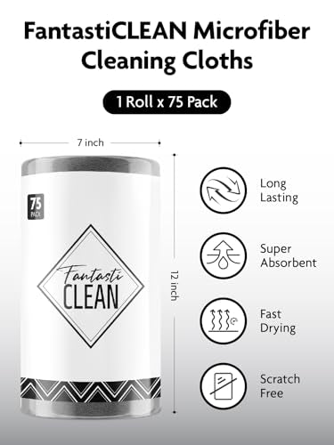 Microfiber Cleaning Cloth Roll (75 Count)