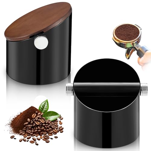 Espresso Knock Box with Walnut Lid for Coffee Grounds