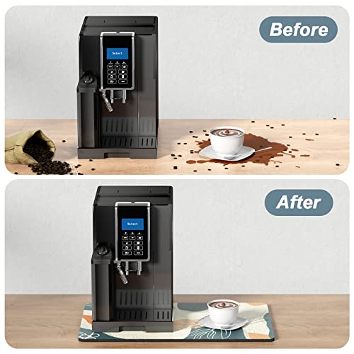 Coffee Mat 12" x 19" Cute Boho Theme Coffee Bar Mats for Espresso Machine Station Accessories and Organizer