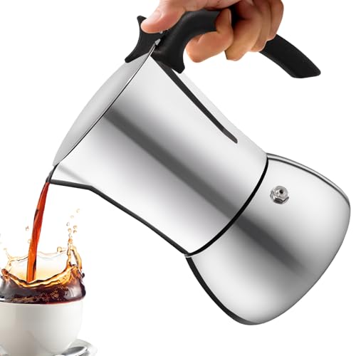 No Coating 6 Cup Thickened 304 Stainless Steel Moka Pot