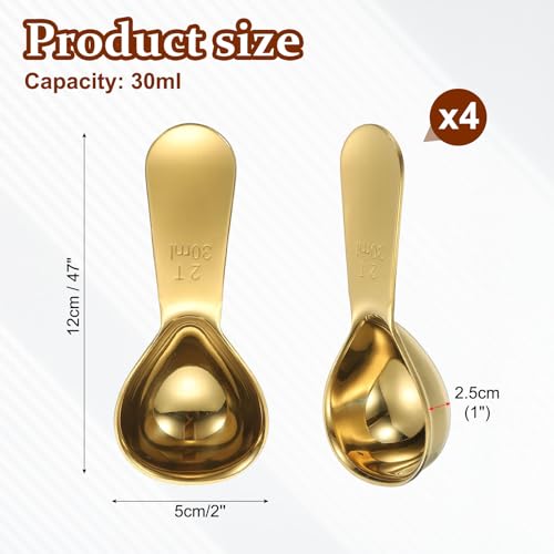 2Pcs Stainless Steel Coffee Scoop (4 Count)