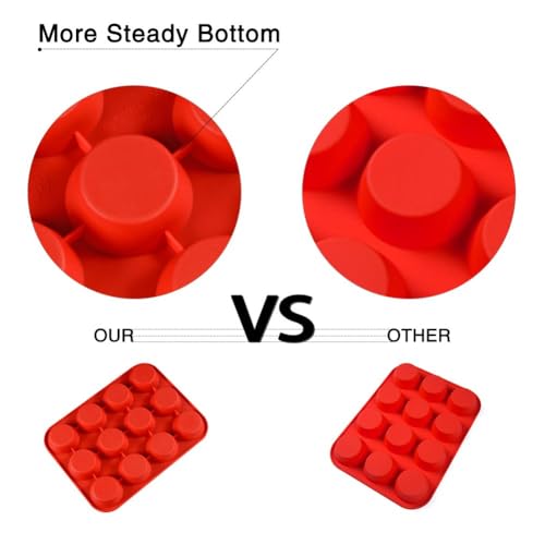 12 Cups Silicone Muffin Pans for Baking (2 Count)