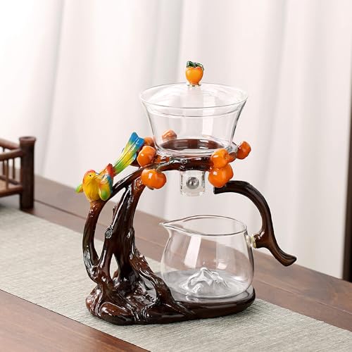 Glass Kungfu Teapot Set Tea maker with Infuser Semi Automatic Tea Set