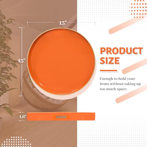 13" Orange Decorative Tray