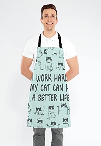 Funny Cat Adjustable Bib Apron
