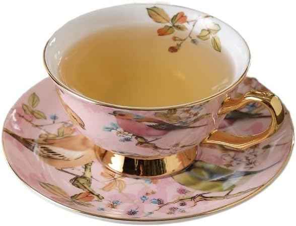 Coffee Mugs Pastoral Bird Bone China Tea Cup Saucer Spoon Set Europe Porcelain Coffee Cup 200ml Mug Tray Cafe Tumbler Party Drinkware Mug Set (Color : 1Cup)