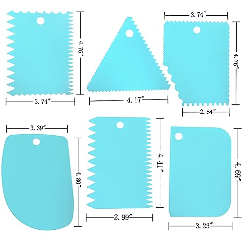 6pcs Cake Scraper Decorating Comb and Icing Smoother Reusable Bread Cream Pizza Cutter