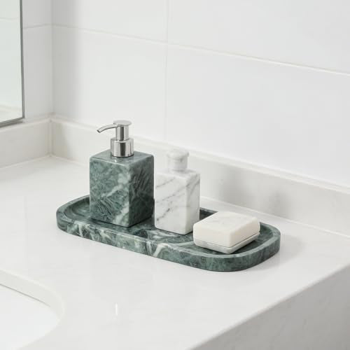 Marble Tray 10"x5" Marble Vanity Tray for Bathroom Countertop Kitchen Sink