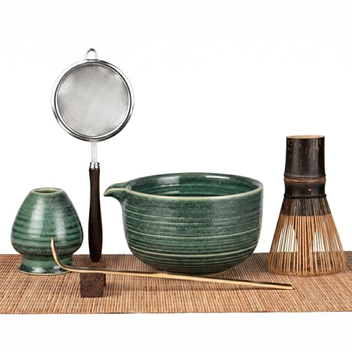 Matcha Set, 7-Piece Matcha Whisk Set with Bowl & 100-Prong Whisk