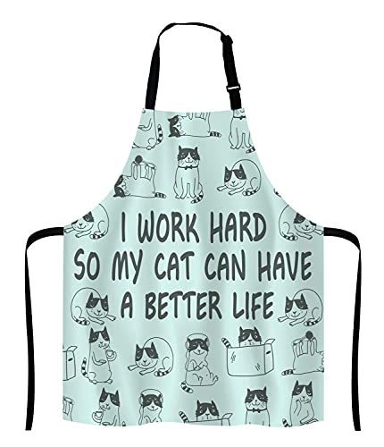 Funny Cat Adjustable Bib Apron