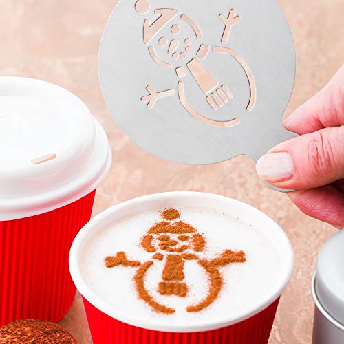 Coffee Art Stencil Pack of 1 Stainless Steel Snowman Decorating Stencil for Latte Art