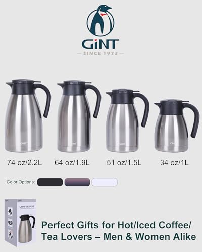 51Oz Stainless Steel Thermal Coffee Carafe with Lid