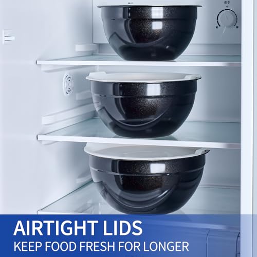 Black Mixing Bowls With Airtight Lids