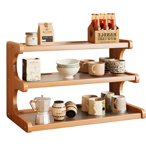 3 Tier Bamboo Mug Organizer for Cabinet (3 Count)