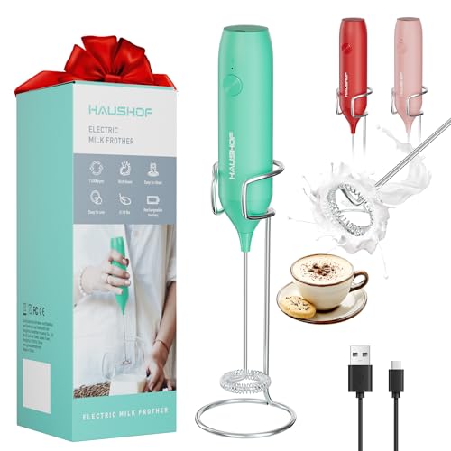 Handheld Rechargeable Milk Frother Wand with Stand