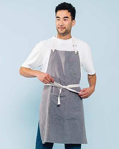 Linen Kitchen Apron for Cooking