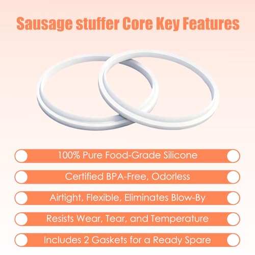 2-Pack 4.83-Inch Sausage Stuffer Gaskets for VEVOR, Hakka and Weston (2 2)