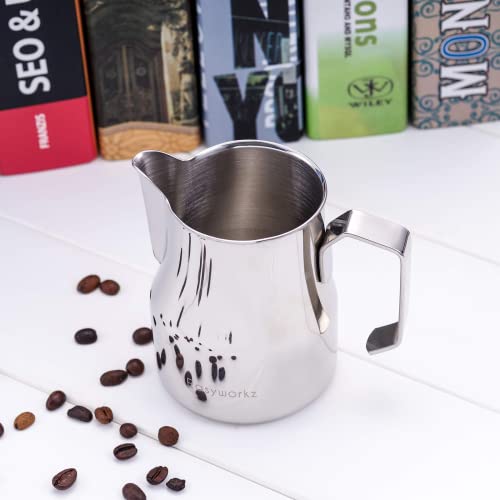 Espresso Steaming Pitcher Stainless Steel 12 oz Coffee Frothing Picther Milk Jug Cappuccino Latte Art Cup