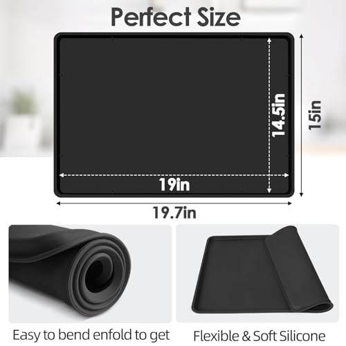 Silicone Coffee Maker Mat with Lip for Countertops