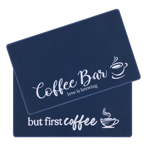 Coffee Mat 2 Pack 12x19 Inch Absorbent Non (2 Count)