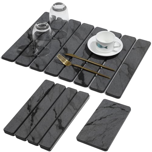 2 PCS Stone Dish Drying Mat for Kitchen Counter (2 Count)