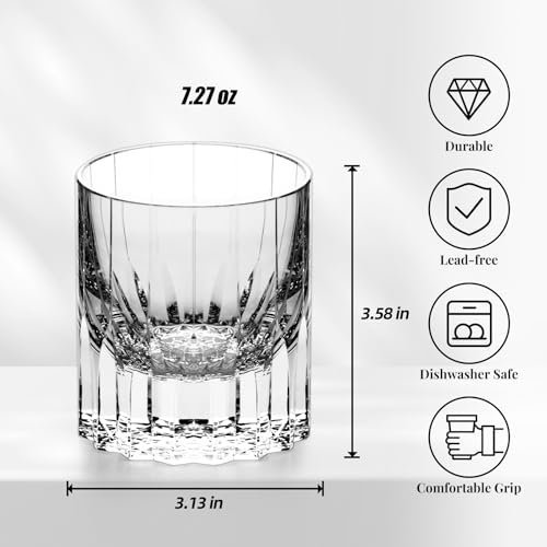 Crystal Whiskey Glasses Set of 2 Hand Blown Old Fashioned Glasses (2 Count)