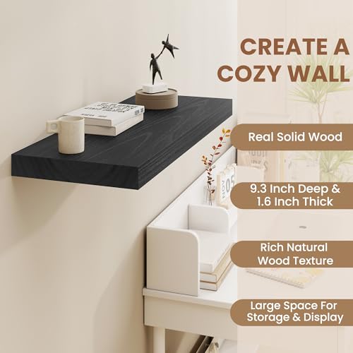 48" Black Floating Shelves