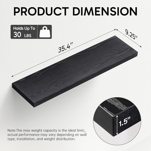 Black Floating Shelves 35.4in