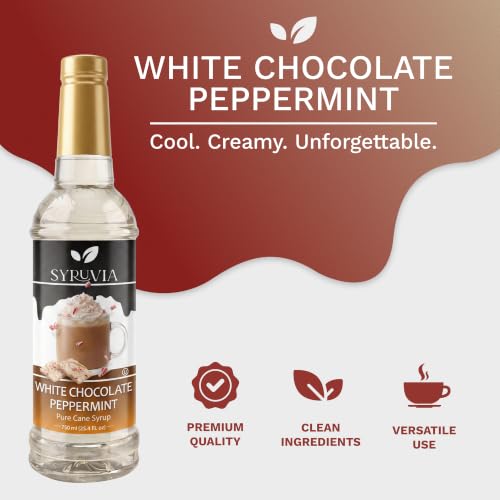 Coffee Syrup White Chocolate Peppermint Flavored Syrup for Drinks (25.4 Fl Oz)