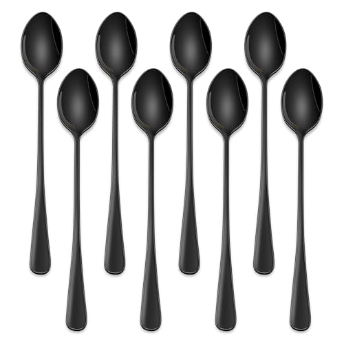 7.5 Inches Black Coffee Stirring Spoons Set (8 Count)