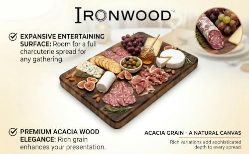 Large End Grain Prep Station Acacia Wood Cutting Board