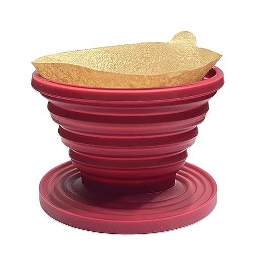 Collapsible Coffee Dripper Filter Reusable with 5 Paper Filters