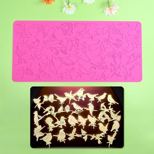 Silicone Mold 3D Hollow Out Lace Mold Kitchen Lace Emboss Mat Magpie Bird Silicone Fondant Cake Decorating Chocolate Sugarcraft Moulds