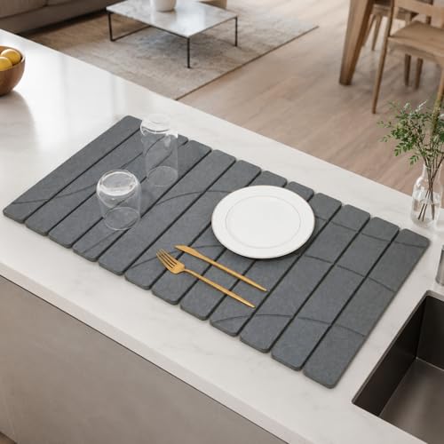 Extra Large Stone Dish Drying Mat for Kitchen Counter