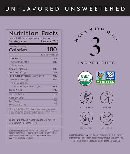 Organic Plant Based Protein Powder (20 Ounce)