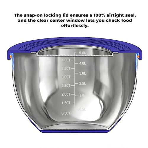 Stainless Steel Mixing Bowls with Lids (5 Count)