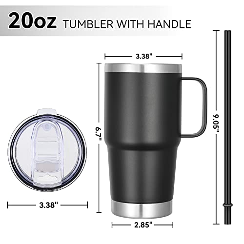 20 oz Tumbler Bulk with Handle Lid and Straw (12 Count)