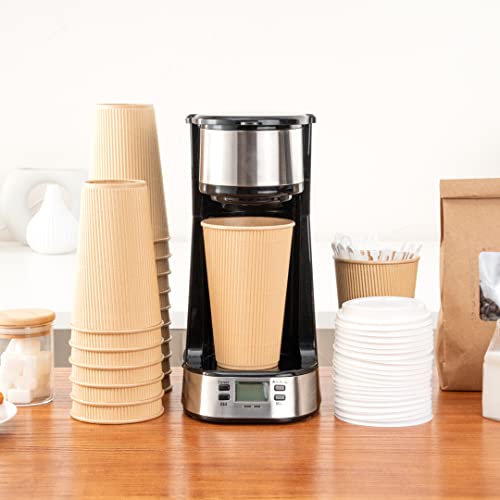 Coffee Cups 500 Pack of 16 oz Ripple Wall Insulated Coffee Cups Non (500 Count)