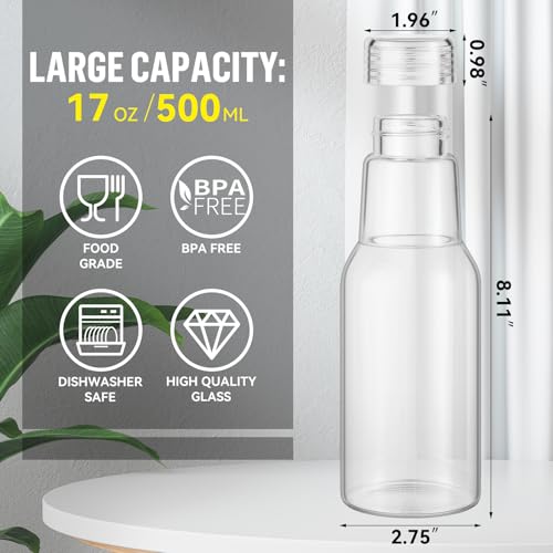 17 Oz Glass Juice Bottles with Lids (4 Count)